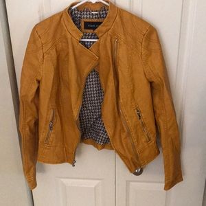Leather mustard jacket